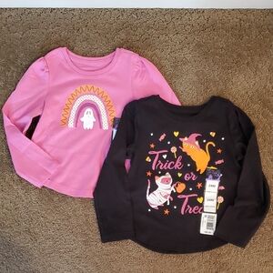 Baby Toddler Happy Halloween Tees Ghost & Trick or Treat Size 12 18 24 Mo 2T NWT
